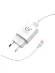 Белый сетевое зарядное устройство GFPower GF20M, USB, 5 В, 2.1 А, с кабелем Micro-USB