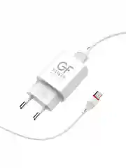 Белый сетевое зарядное устройство GFPower GF20T, USB, 5 В, 2.1 А, с кабелем Type-C