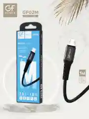 Черный кабель GFPower 02M USB на Micro-USB, 1 метр, 2.4 A, нейлон
