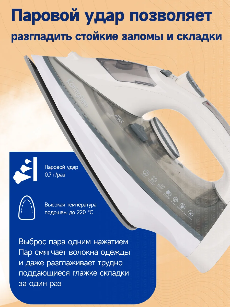 Утюг с отпаривателем KaringBee KB-EI002, серый