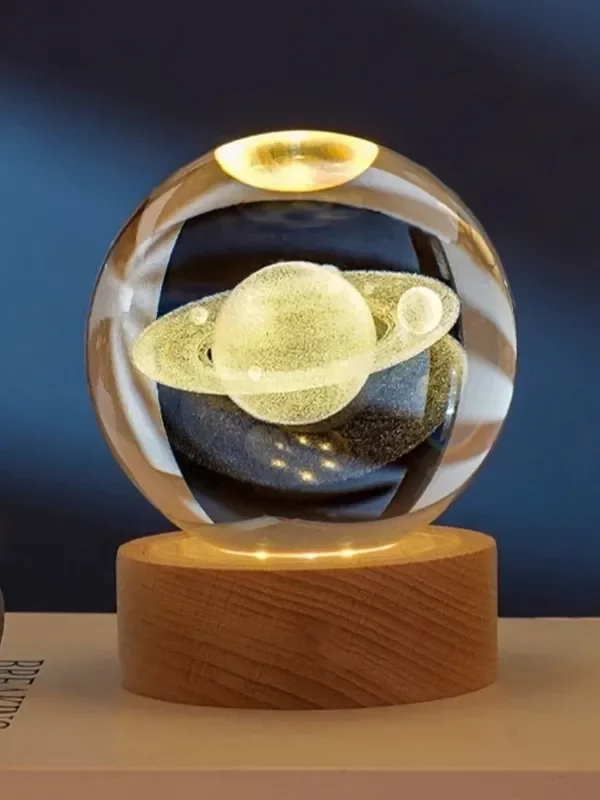 Хрустальный шар-ночник 3D, настольный стеклянный светильник
