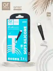 Белый кабель USB на Type-C "GFPower 19T", 1 метр, 2.4 A, силиконовый