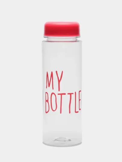Тёмно-розовый спортивная бутылка для воды и коктейлей My Bottle с крышкой, в чехле