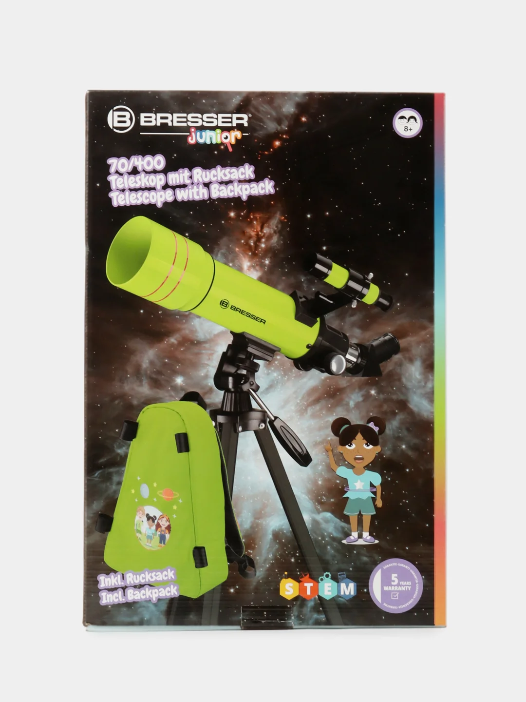 Телескоп Bresser Junior 70/400 в зеленом рюкзаке (8850610B4K000)
