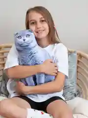 Серый мягкая подушка Кошка/Кот, реалистичная