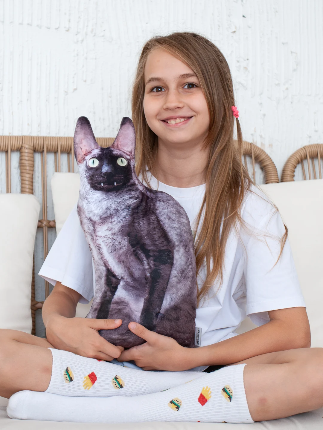 Светло-коричневый мягкая подушка Кошка/Кот, реалистичная