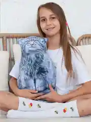 Лавандовый мягкая подушка Кошка/Кот, реалистичная