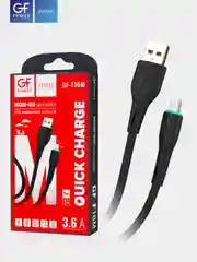 Черный кабель USB на Micro-USB "GFPower F16M", с индикацией, 1 метр, 3.6A, ПВХ, Android