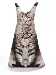 Серый меланж мягкая подушка Кошка/Кот, реалистичная