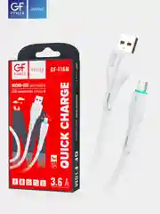 Белый кабель USB на Micro-USB "GFPower F16M", с индикацией, 1 метр, 3.6A, ПВХ, Android