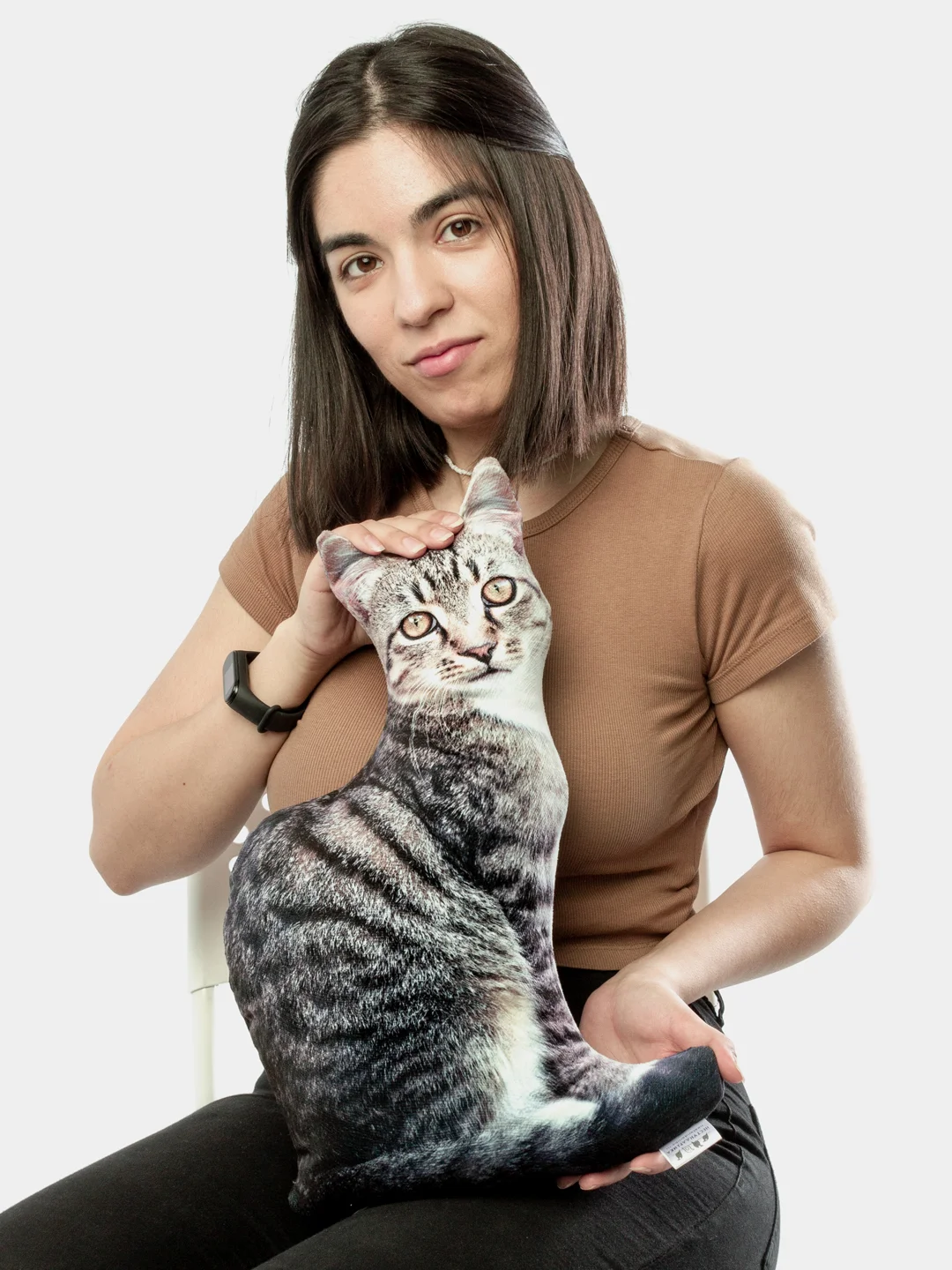 Серебряный мягкая подушка Кошка/Кот, реалистичная