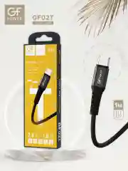Черный кабель USB на Type-C "GFPower 02T", 1 метр, 2.4A, нейлон, Android