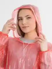 Алый дождевик с капюшоном, многоразовый