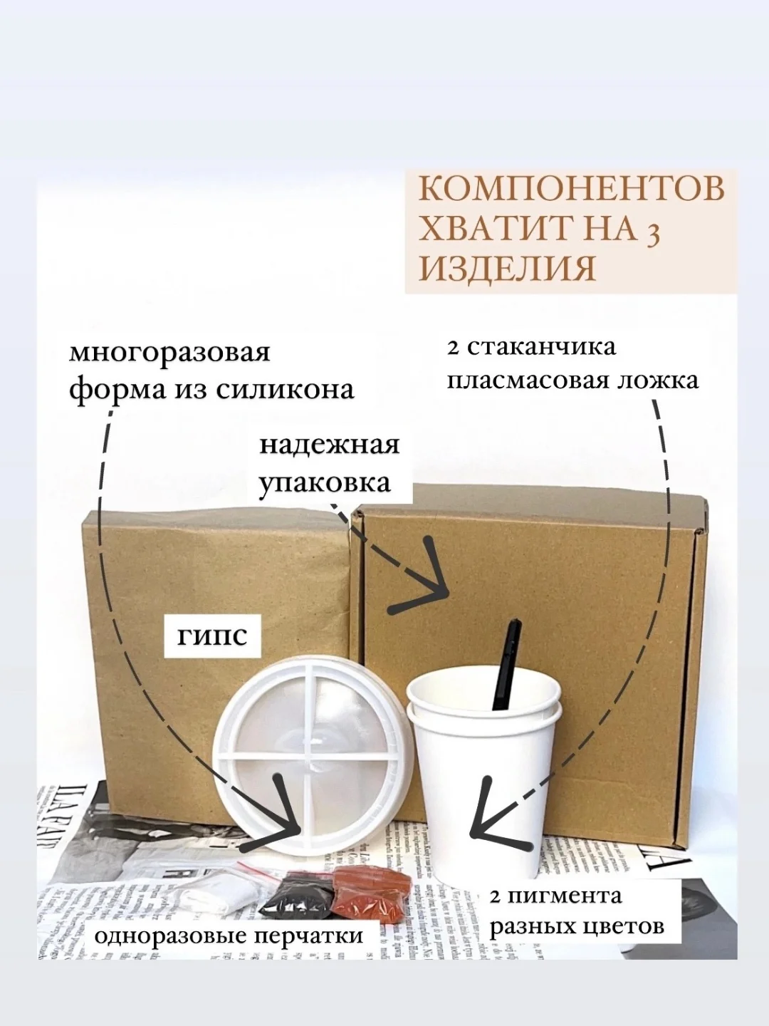 Зеленый набор для творчества из гипса