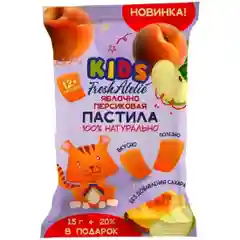 Пастила Fresh Atelie KIDS Яблочно - Персиковая "Пастилка"  с 12 месяцев, 15 г