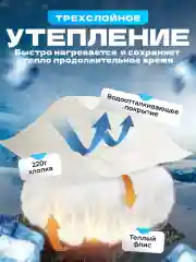 Черный перчатки горнолыжные сенсорные