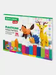 Пластилин классический BRAUBERG KIDS, стек, 36 цветов, 720 грамм, 880564