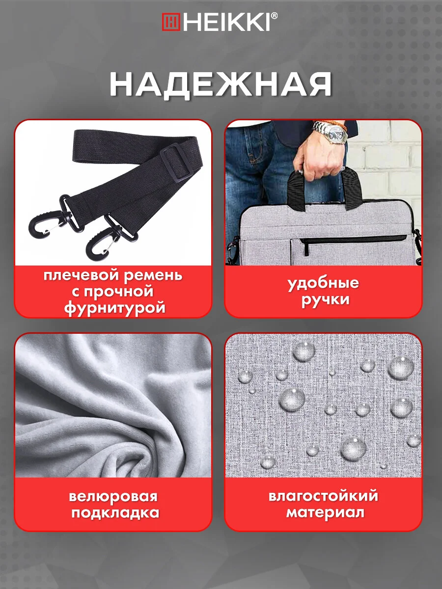 Сумка для ноутбука Heikki Novation, 13 14 дюймов, портфель для документов на плечо