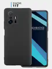 Черный чехол ROSCO для Xiaomi Mi 11T матовый, силиконовый, бортик вокруг камер