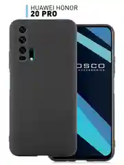 Черный чехол ROSCO для Honor 20 Pro матовый, силиконовый, тонкий, с защитой камер
