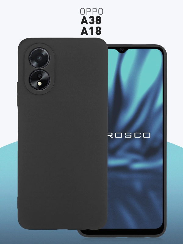 Чехол для Oppo A38, Oppo A18, Rosco, тонкий, силиконовый, с бортиком-защитой камер
