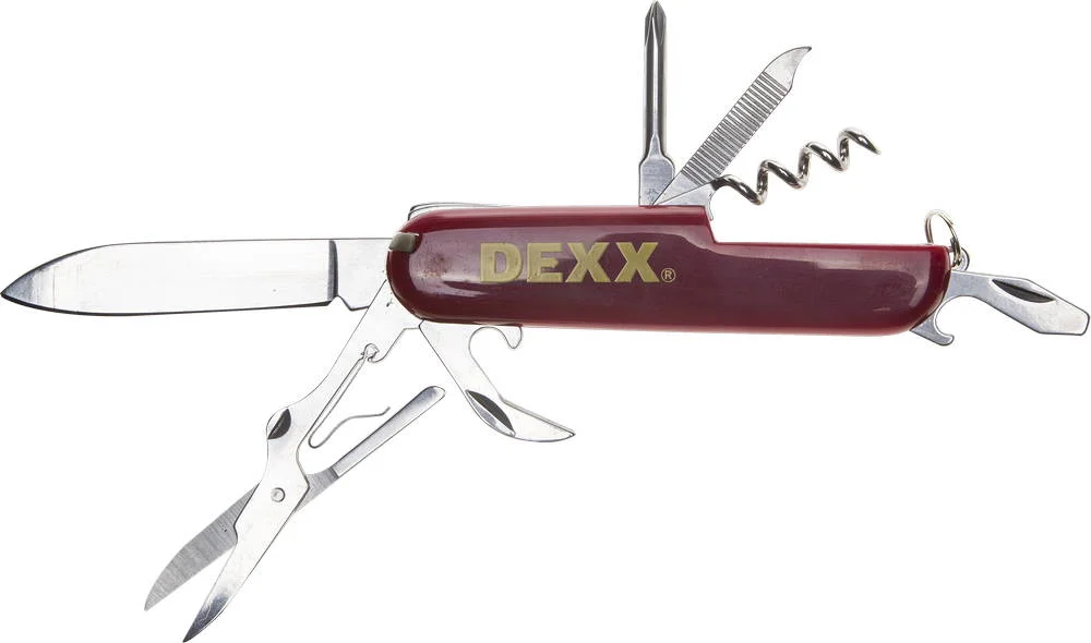 DEXX 10 функций, складной, пластиковая рукоятка, мультитул, многофункциональный нож )