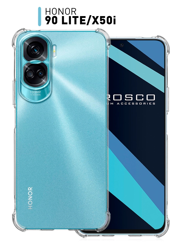 Противоударный чехол для Honor 90 Lite и X50i, силиконовый Rosco, с усиленными углами