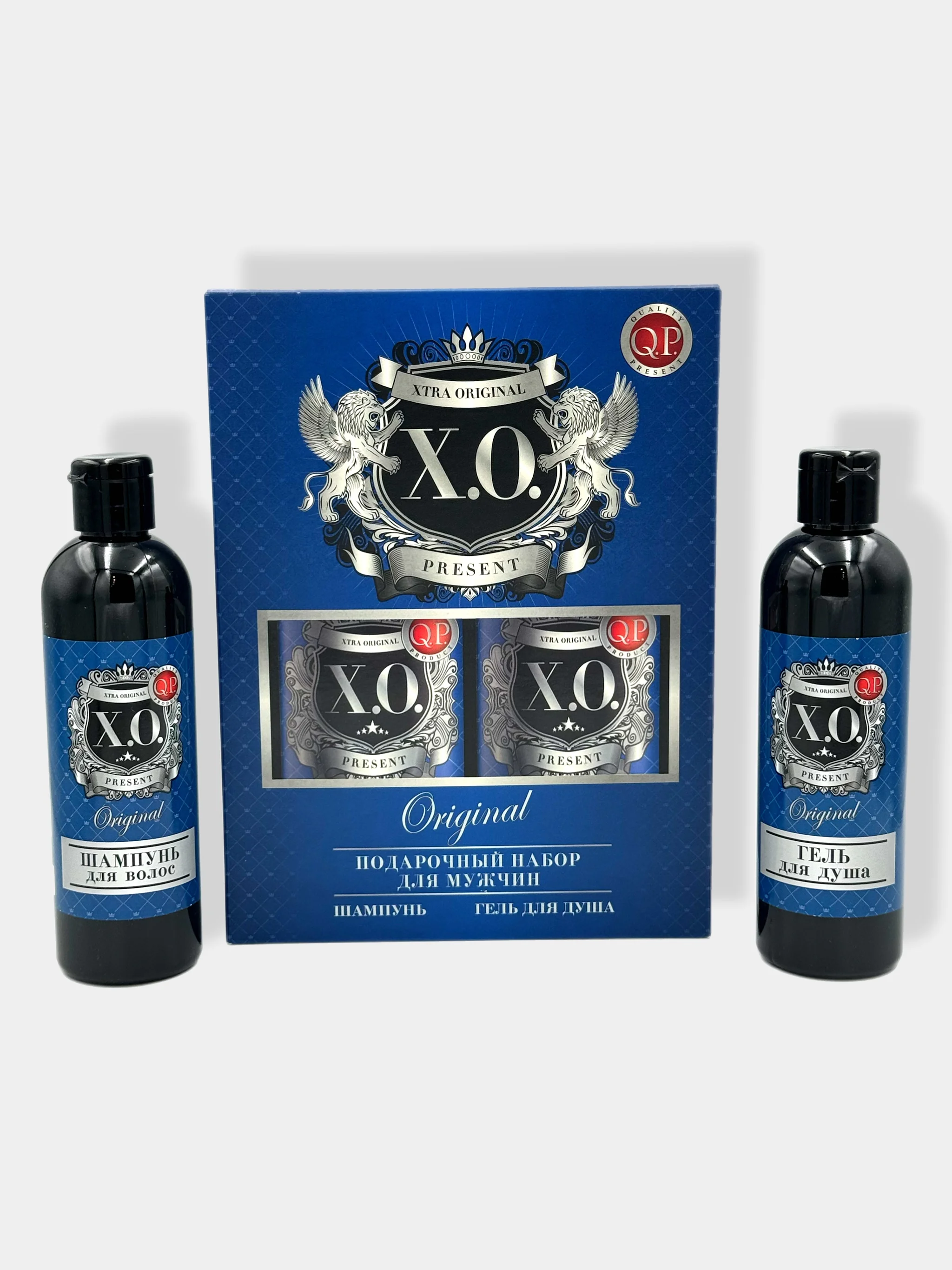 Подарочный набор для мужчин Q.P. X.O. Original/Шампунь для волос/Гель для душа
