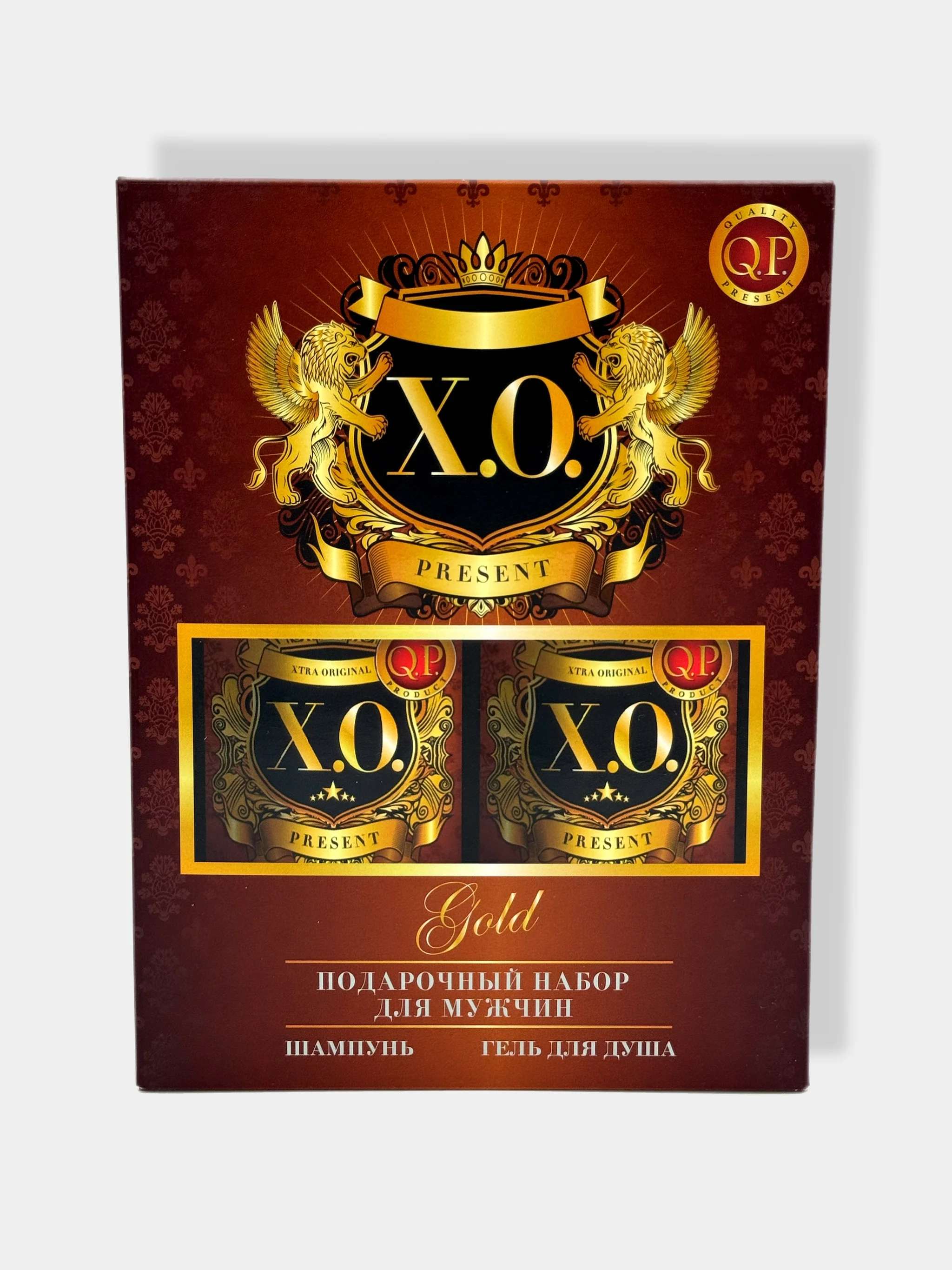 Подарочный набор для мужчин Q.P X.O. Gold/Шампунь для волос/Гель для душа