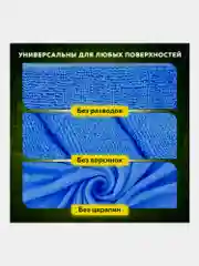 Тряпка для уборки и мытья пола из микрофибры 50х60 см, синяя, Laima Home, 608222