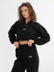 Черный спортивный костюм женский флисовый, комплект джоггеры и худи оверсайз