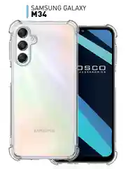 Прозрачный противоударный чехол для Samsung Galaxy M34 силиконовый ROSCO, с усиленными углами