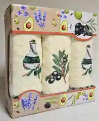 Полотенца вафельные 3в1 вподарочной упаковке.Ткань-хлопок.Размер-25х50
