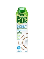 Растительный напиток с кокосом GREEN MILK на ячменно-нутовой основе, 1л
