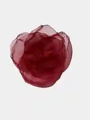 Брошь с цветком из бордовой органзы
