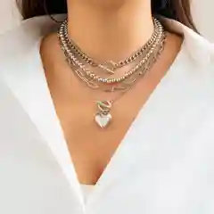 Серебряный цепочка на шею женская, комлект 4шт