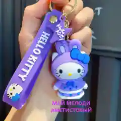 Аметистовый брелок для рюкзака и ключей "Hello Kitty" (Хеллоу Китти)