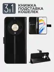 Черный чехол книжка с магнитной застежкой для Honor X9B (Хонор Х9б)