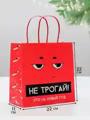 Пакет новогодний подарочный, с приколом