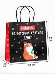 Пакет новогодний подарочный, с приколом