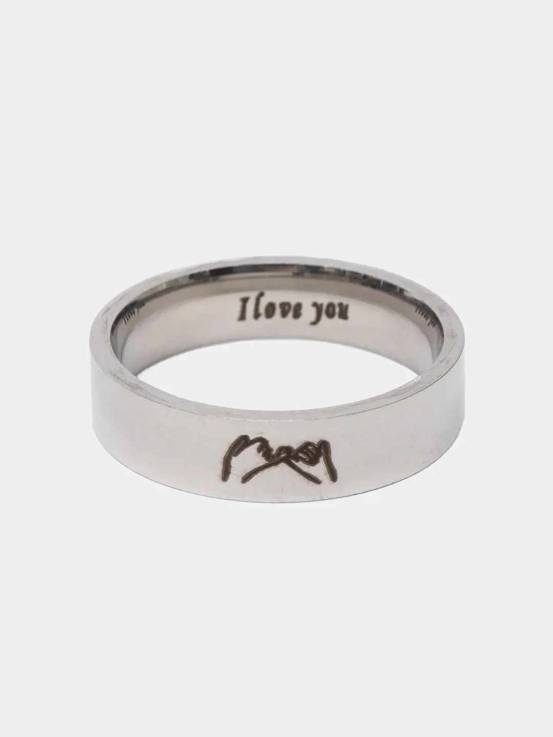 Черный кольцо на Новый Год "I love you", "Я люблю тебя"