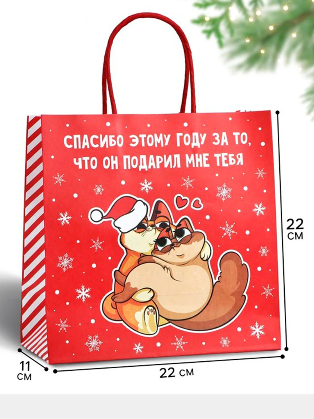 Пакет новогодний подарочный, с приколом