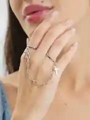 Кольцо на Новый Год с цепочкой и крестом