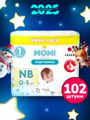 Подгузники для новорожденных MOMI COMFORT CARE NB до 5 кг MEGA