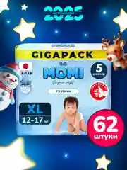 Momi Подгузники трусики детские 12-17 кг размер 5 XL 62шт Super Soft GIGA PACK