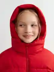 Красный утеплённая куртка с капюшоном для девочек Acoola Join
