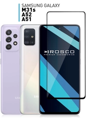 Защитное стекло ROSCO для Samsung Galaxy A51, A52, M31s с олеофобным покрытием закаленное