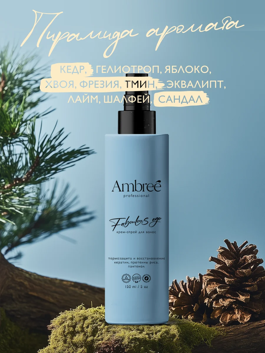 AMBREE Professional Спрей для волос 15в1 термозащита с кератином, Faboulous ego, 150мл