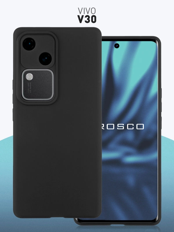 Чехол для Vivo V30/ V30 Lite 4G силиконовый ROSCO матовый/ прозрачный, бортик защита камер