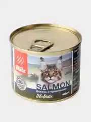 Корм BLITZ SALMON УПАКОВКА 24 ШТУКИ Holistic для кошек, лосось с креветками, 24 Х 200 г
